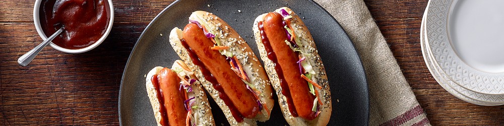 BBQ Coleslaw Topped Smoked Sausage